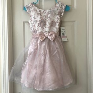 Pink with silver party dress